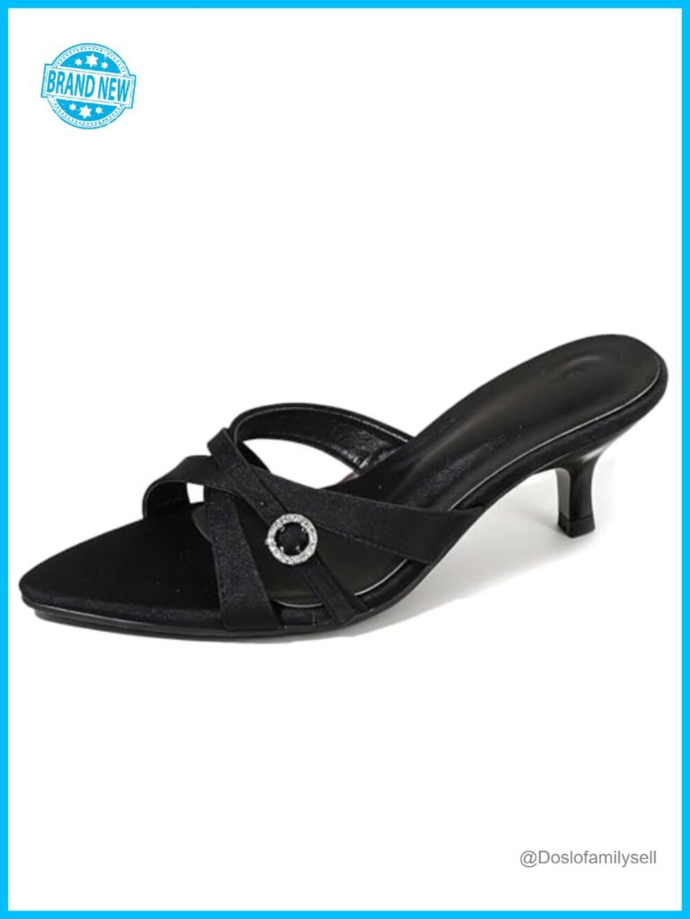 Faux Suede Pointed Toe Kitten Heel Mule Sandals Slip On Backless Dress Shoes